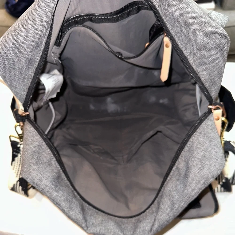 Petunia Pickle Bottom boxy backpack diaper bag graphite/black gingham strap